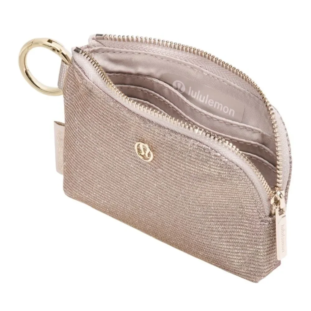 Lululemon Clippable Card Pouch Glitter   Champagne/Muse/Gold